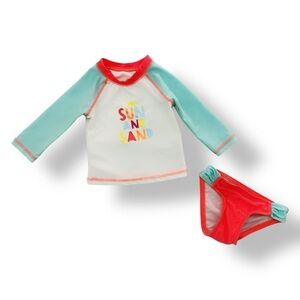 Cat & Jack | Infant Girls’ Rashguard Swimsuit Set (9 mos) ☀️